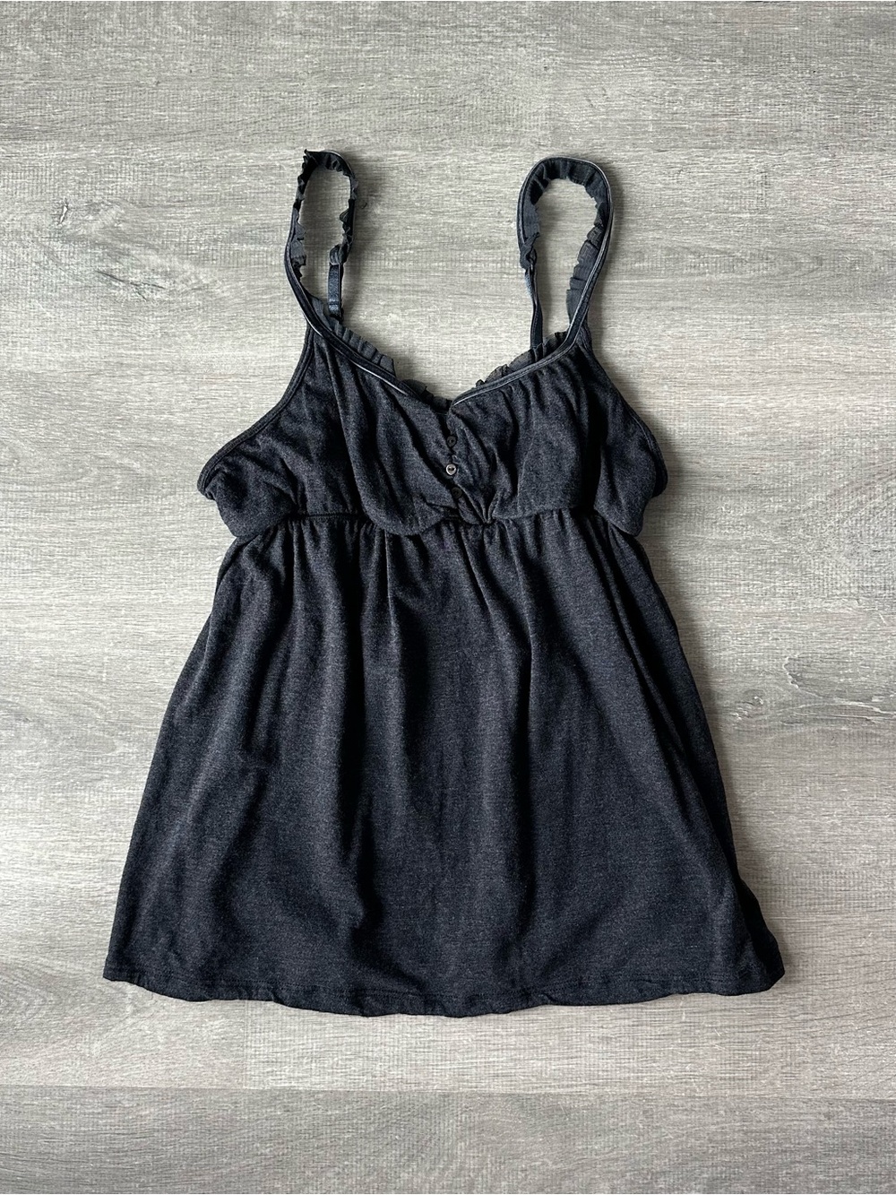 Y2K Jessica Grey Babydoll Top Soft Modal Blend